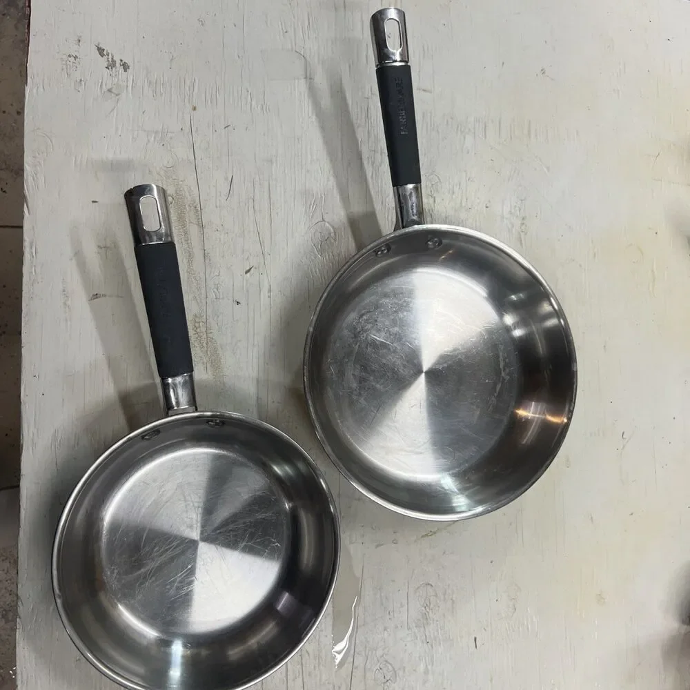 Farberware Millennium Skillet Frying Pans 18/10 Stainless Steel Set Lot Of 2